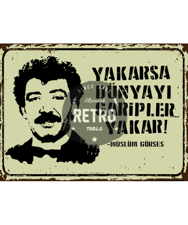 Türk Müzisyenler 5 - Ahşap Retro Tablo